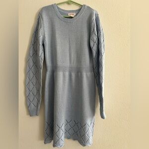 blue ribbed dress Rib-Knit Mini Sweater Dress Pastel Blue / XL main image 1